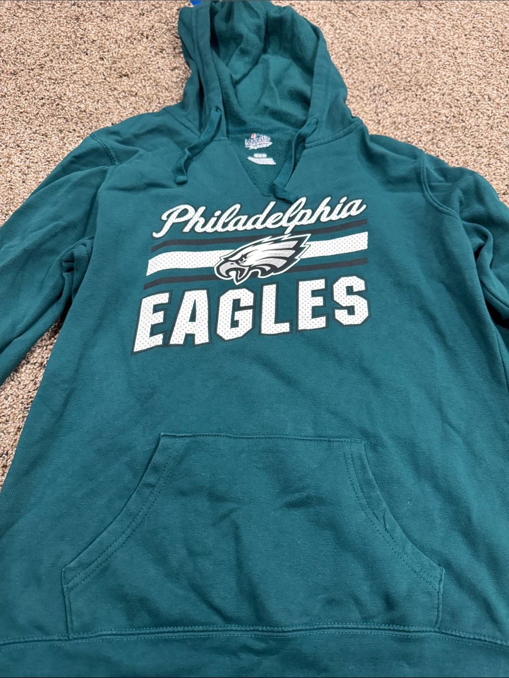 Majestic Teal Philadelphia Eagles Pullover Hoodie